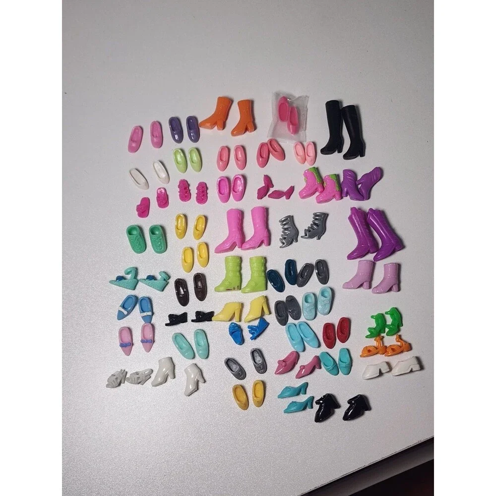 Polly Pocket Shoe Lot 49 Matching Pairs Boots Heels Sandals Rubber Plastic Matte